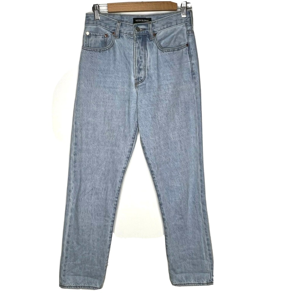 Neon Blonde Siren Mum‎ Fit Jeans Womens 25 Light Blue Excellent High Rise Button